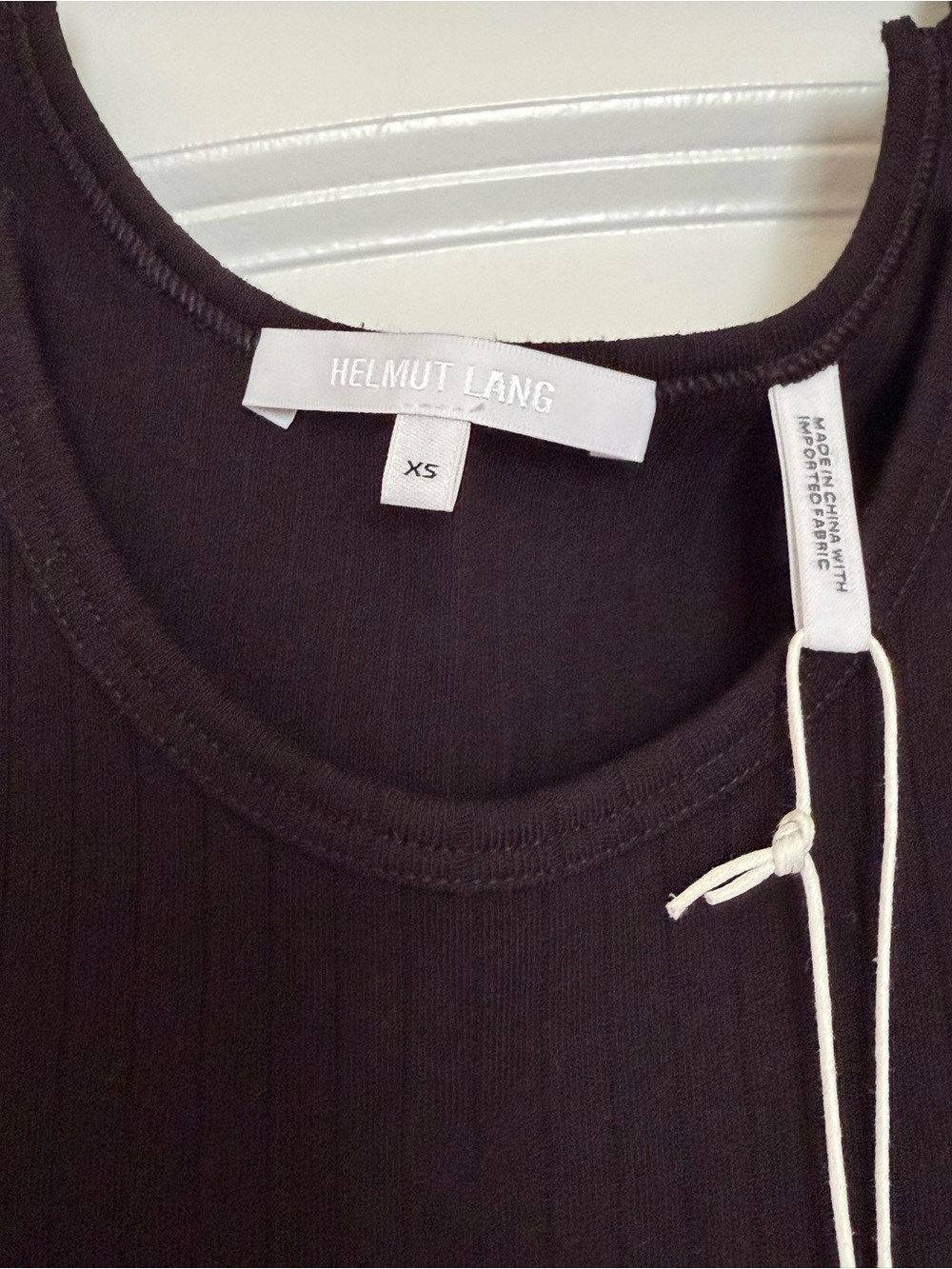 Helmut Lang Black Ribbed Tank - Picture 2 of 5